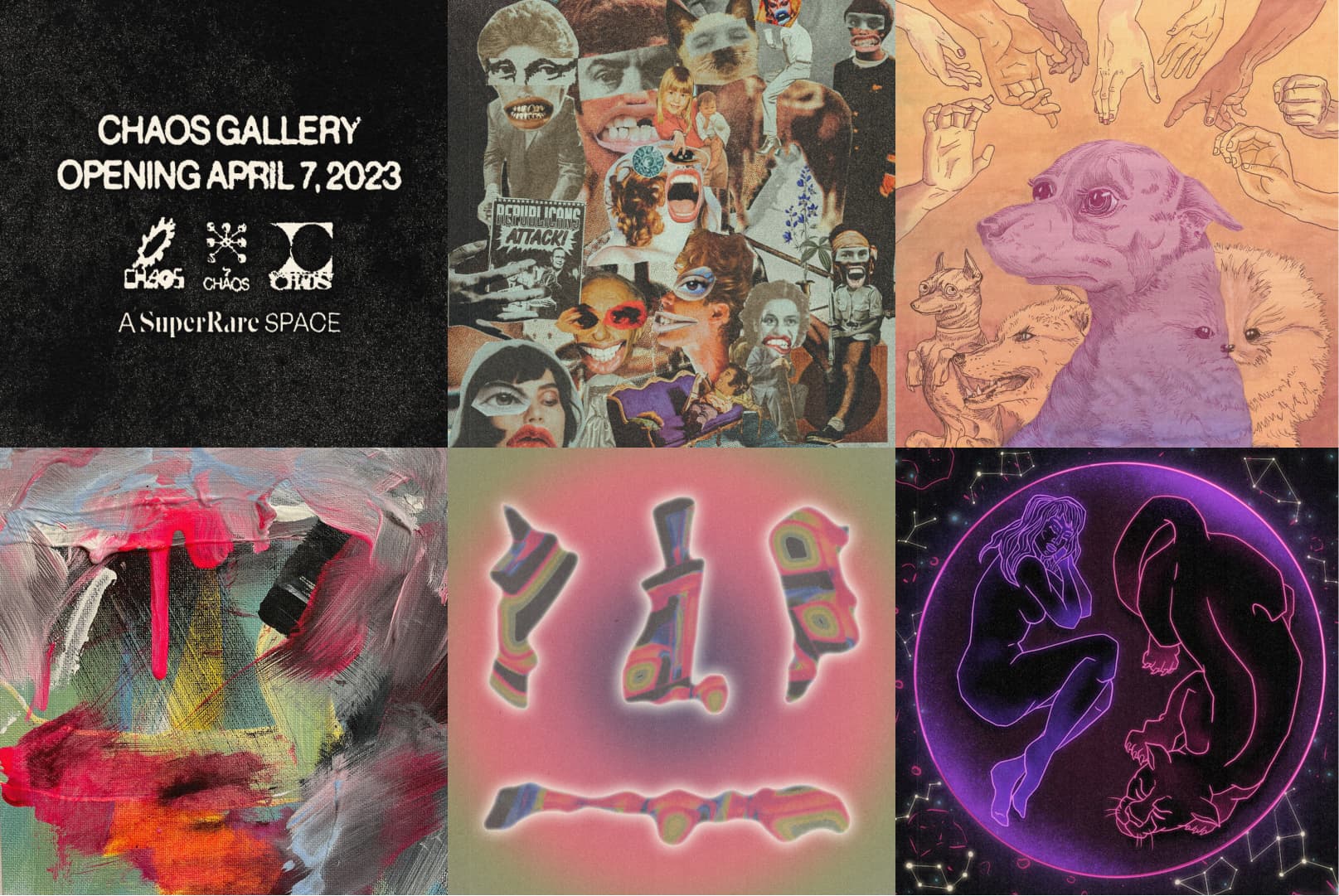 P"Faceless" by Jamee Cornelia, "Obey" by Kevin Zentner, "Alchemy 5" by Kevin Shaw, "Chaos Particles" by Private Woman. "Process" by Fabi.